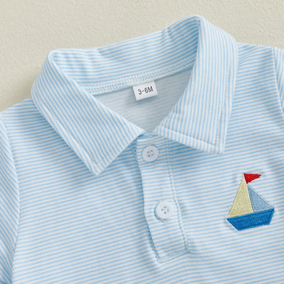 LITTLE SAILOR Collar Onesie