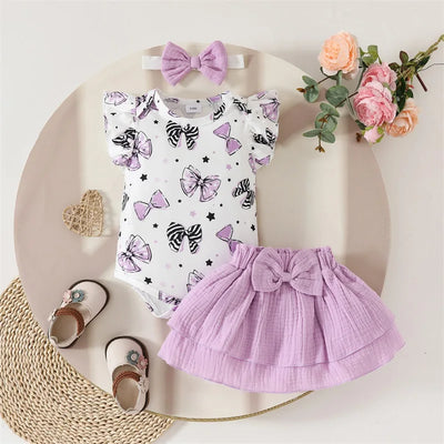 PURPLE BOWTIES Skirt Outfit