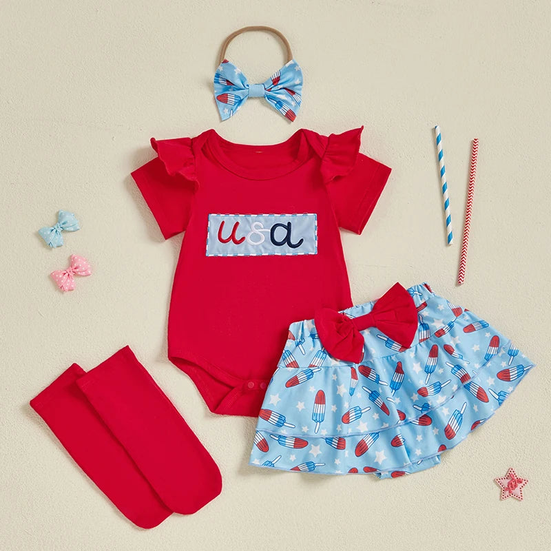 USA Popsicles Ruffle Outfit