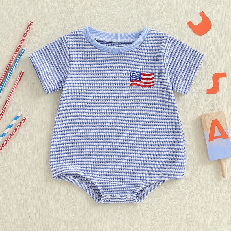 MINI PATRIOT Striped Onesie