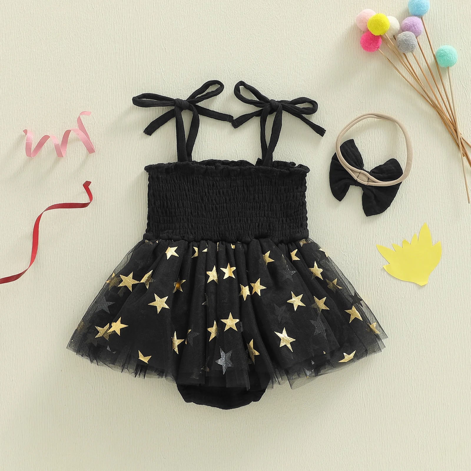HAPPY NEW YEAR Stars Romper Dress