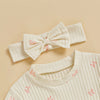 BOWTIES Ribbed Romper with Headband
