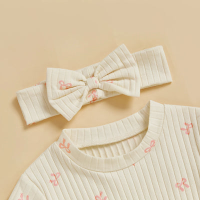 BOWTIES Ribbed Romper with Headband