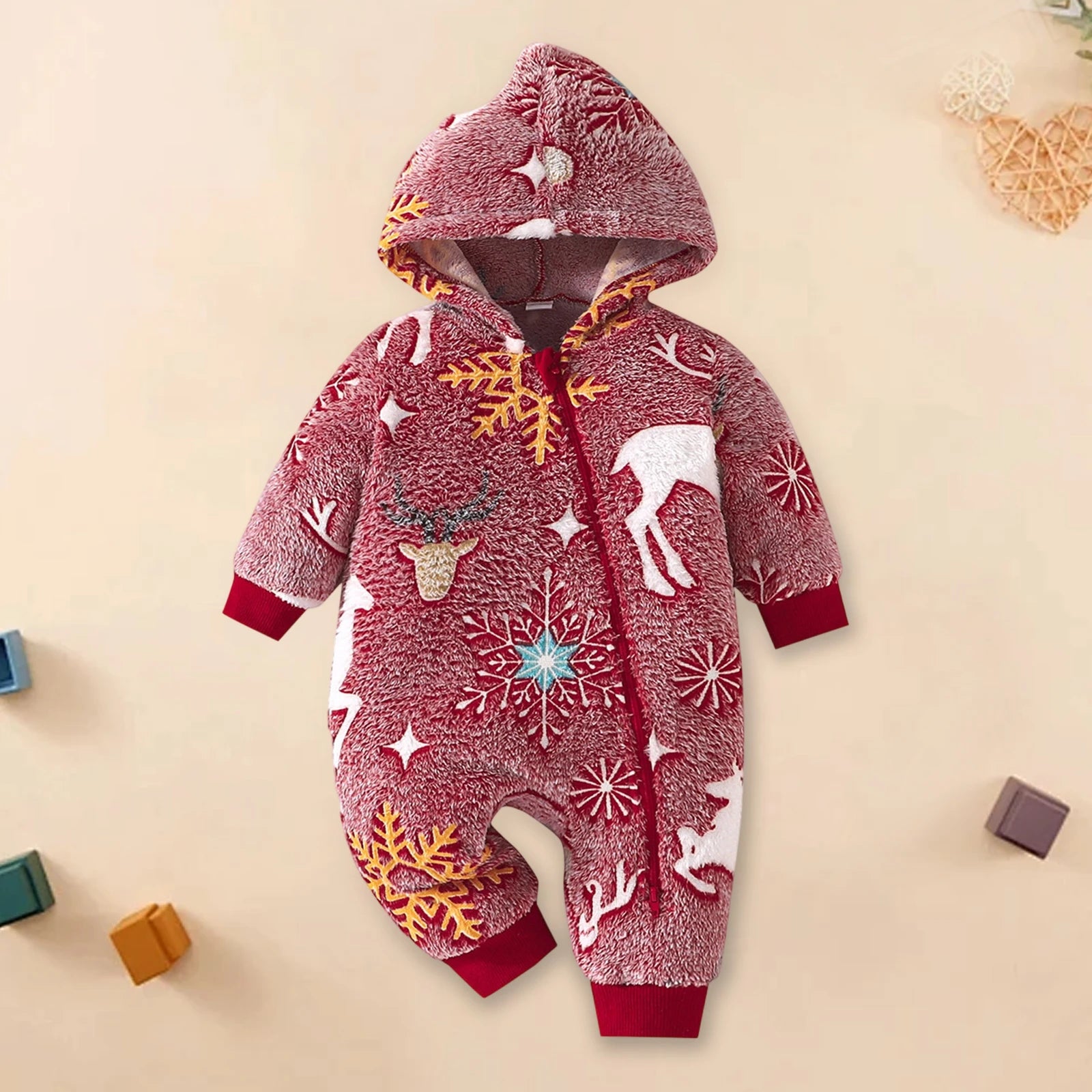 CHRISTMAS Plush Hoody Jumpsuit
