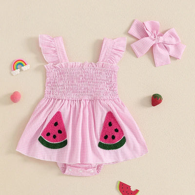 WATERMELON Smocked Romper