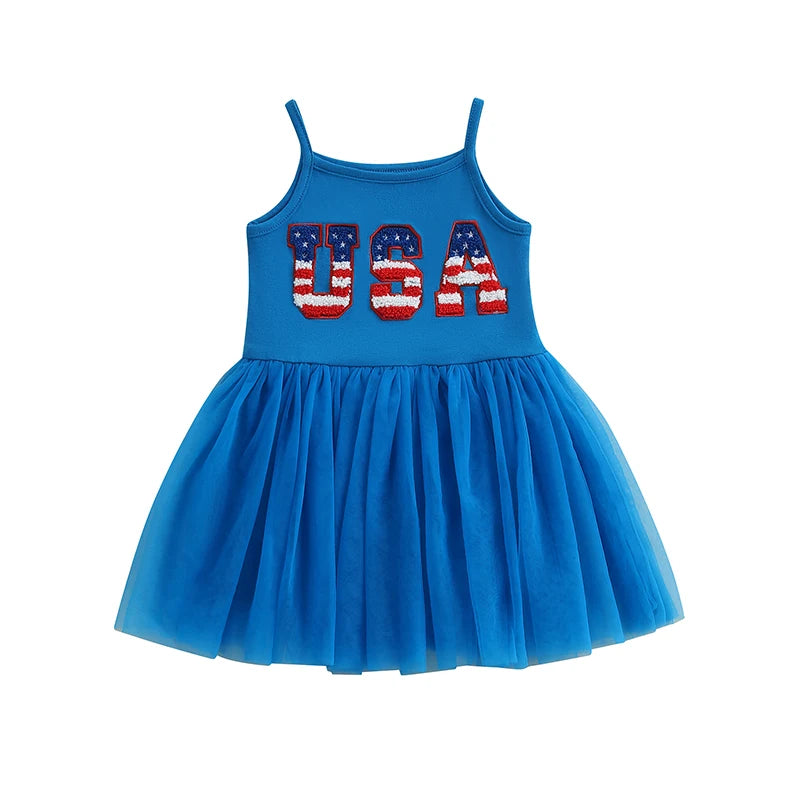 USA Blue Tulle Dress