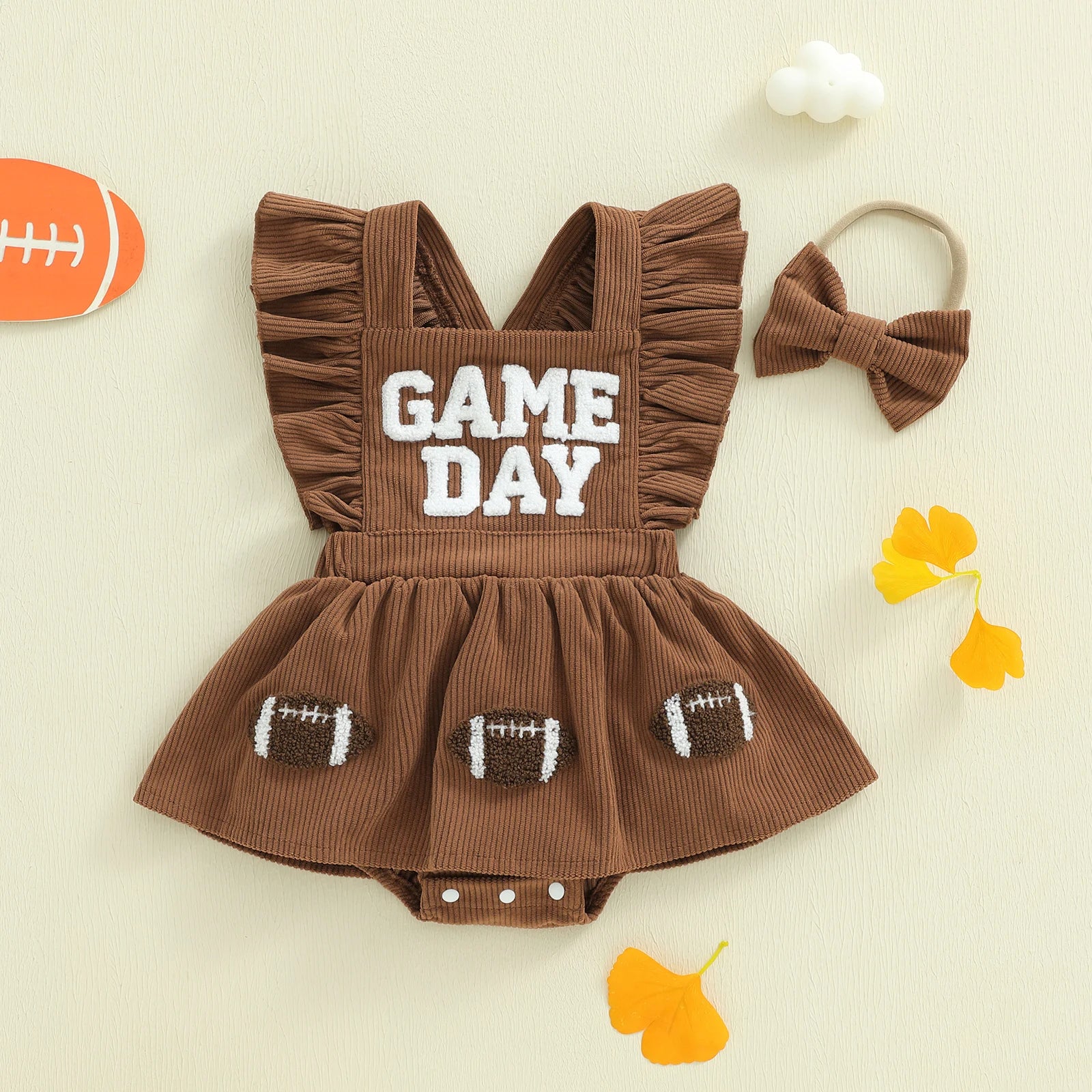 GAME DAY Corduroy Romper Dress