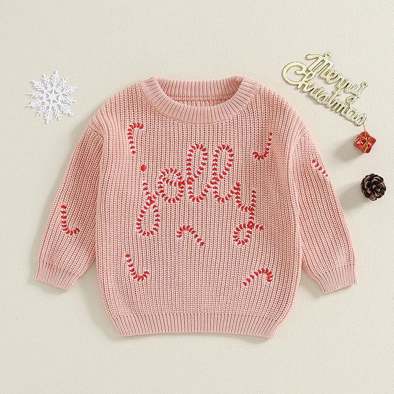JOLLY Candy Cane Knitted Sweater