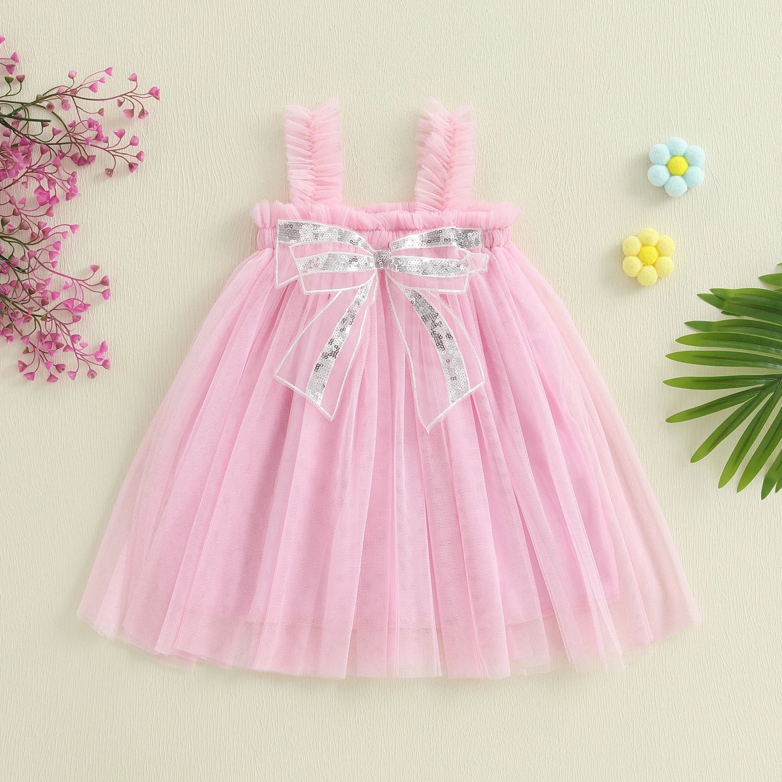 GLITTER BOW Tulle Dress