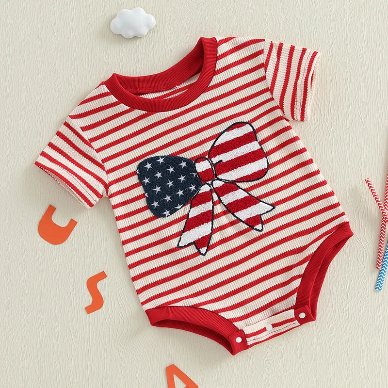 BOWTIE USA Striped Onesie