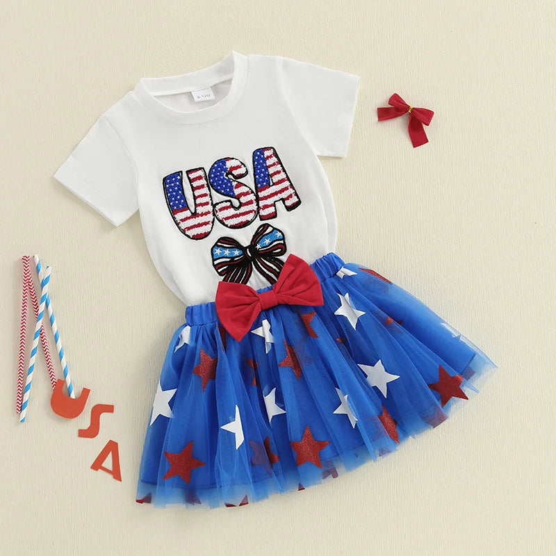 USA Bowtie Tutu Skirt Outfit