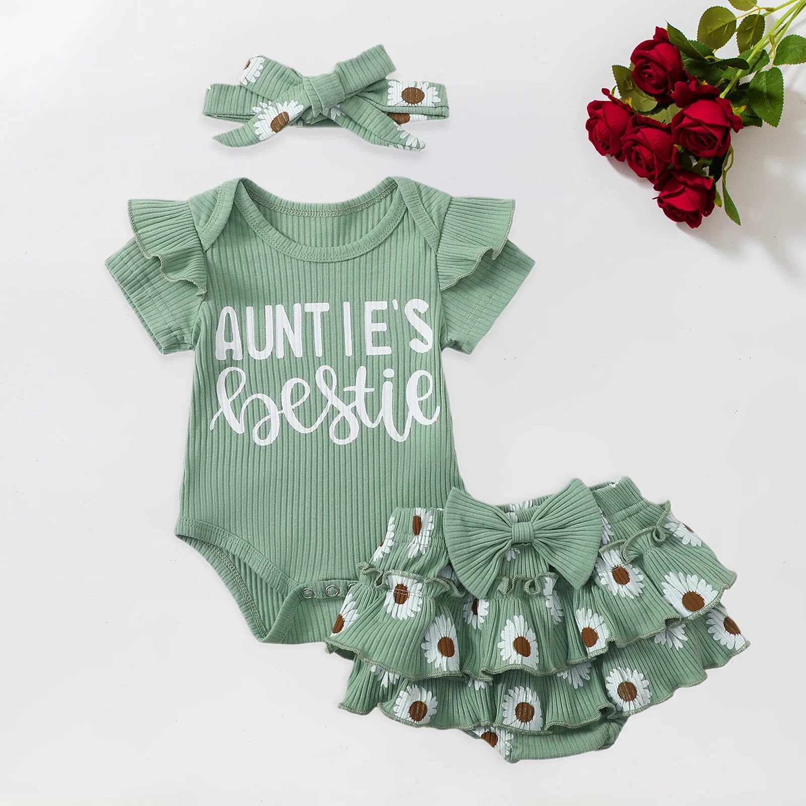 AUNTIE'S BESTIE Daisy Ruffle Outfit