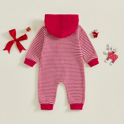 SANTA Striped Hooded Jumpsuit