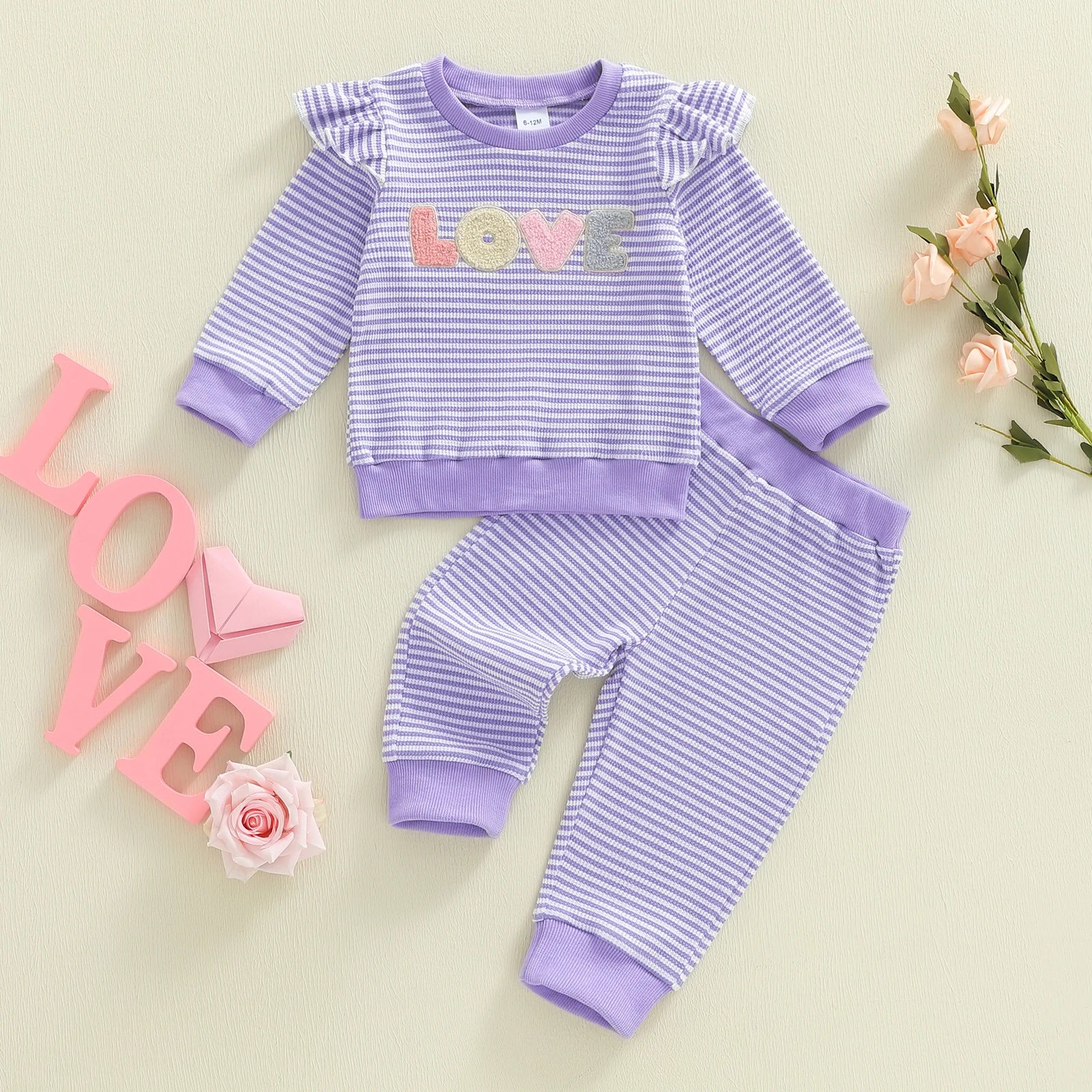 LOVE Striped Pink Outfit