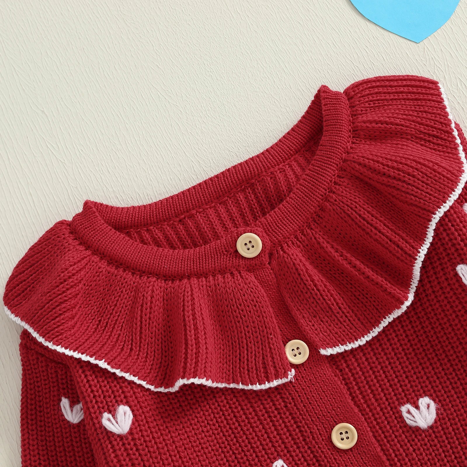 LITTLE HEARTS Collar Cardigan