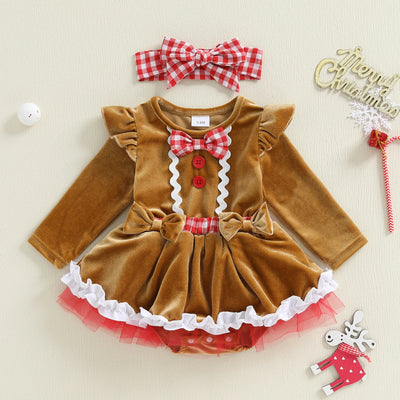 GINGERBREAD CUTIE Romper Dress