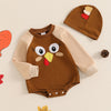 LITTLE TURKEY Long-Sleeve Romper with Beanie