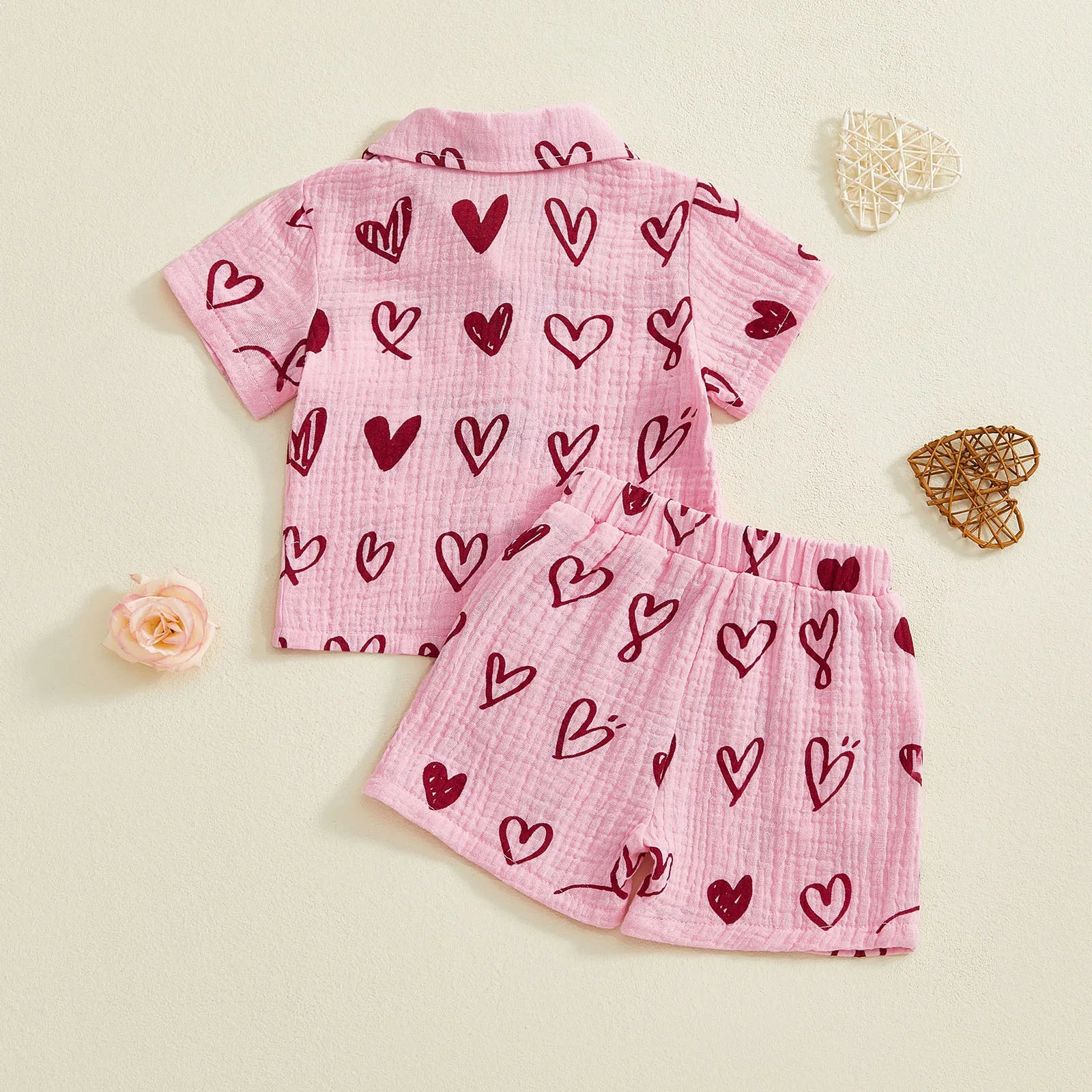 BE MINE Heart Muslin Pyjamas