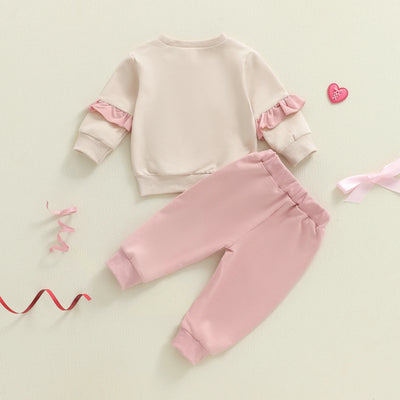LOVE DAD Pink Bow Ruffle Outfit