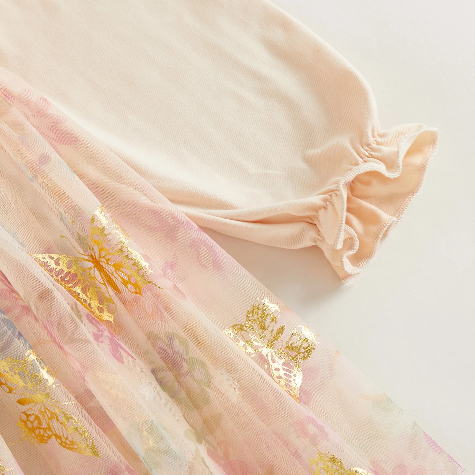 GOLDEN BUTTERFLIES Layered Dress