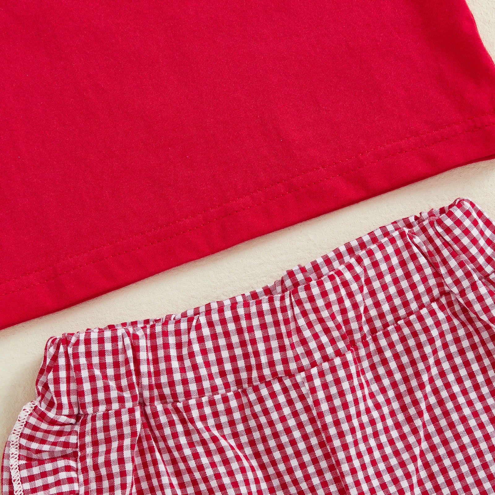 LITTLE HEARTS Checkered Ruffle Shorts Outfit