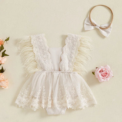 MARGOT Floral Lace Romper Dress