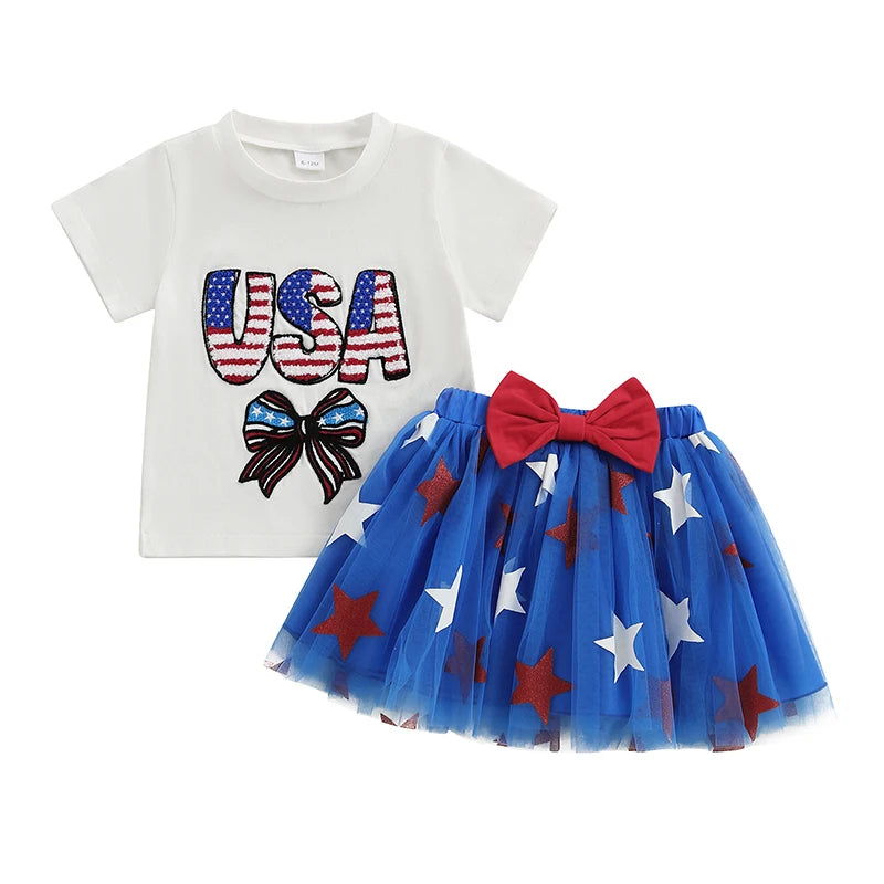USA Bowtie Tutu Skirt Outfit