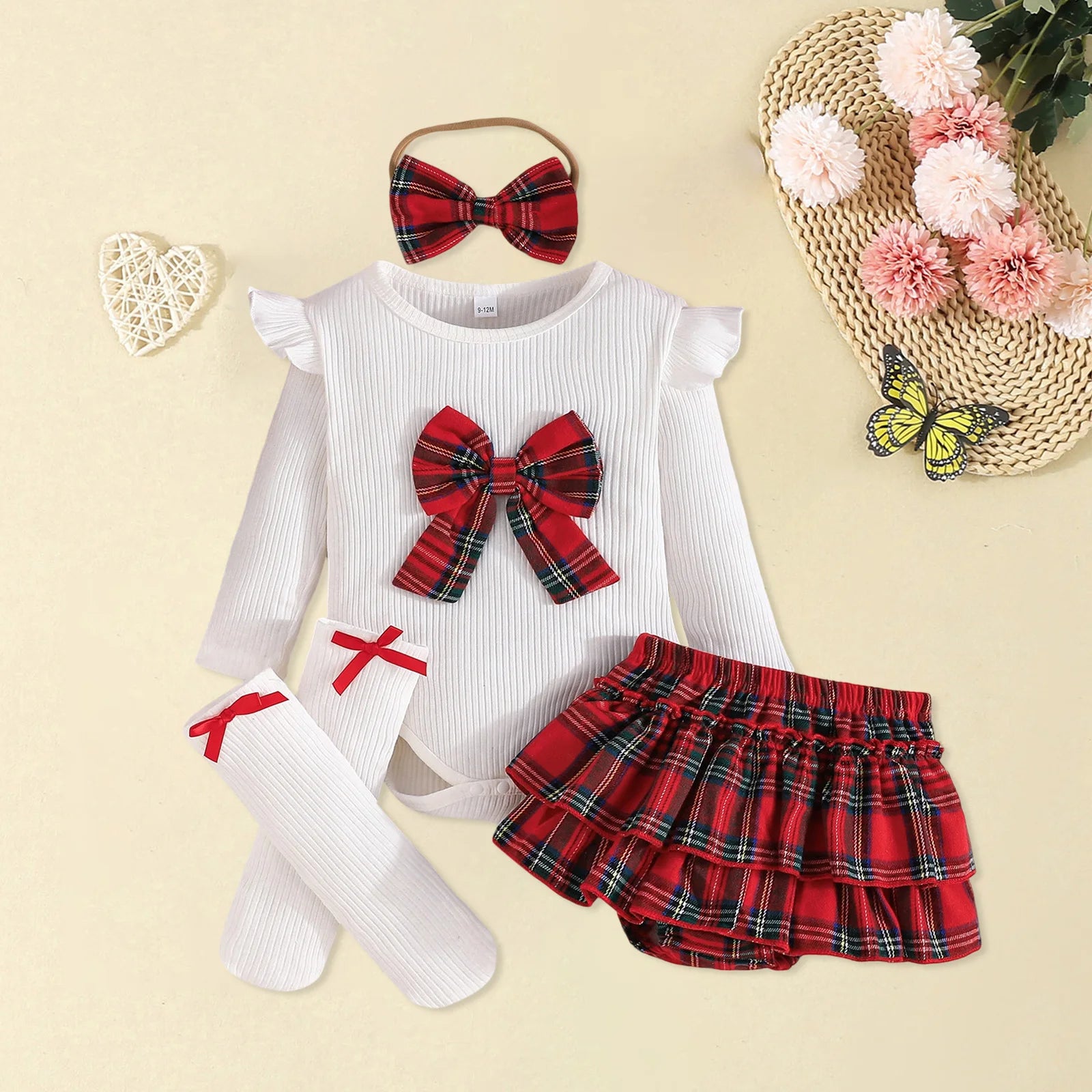 GENEVIEVE Plaid Ruffle Outfit