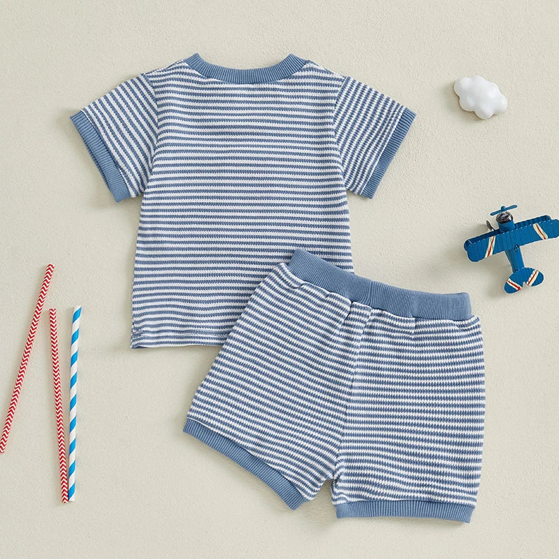 USA Striped Waffle Knit Outfit