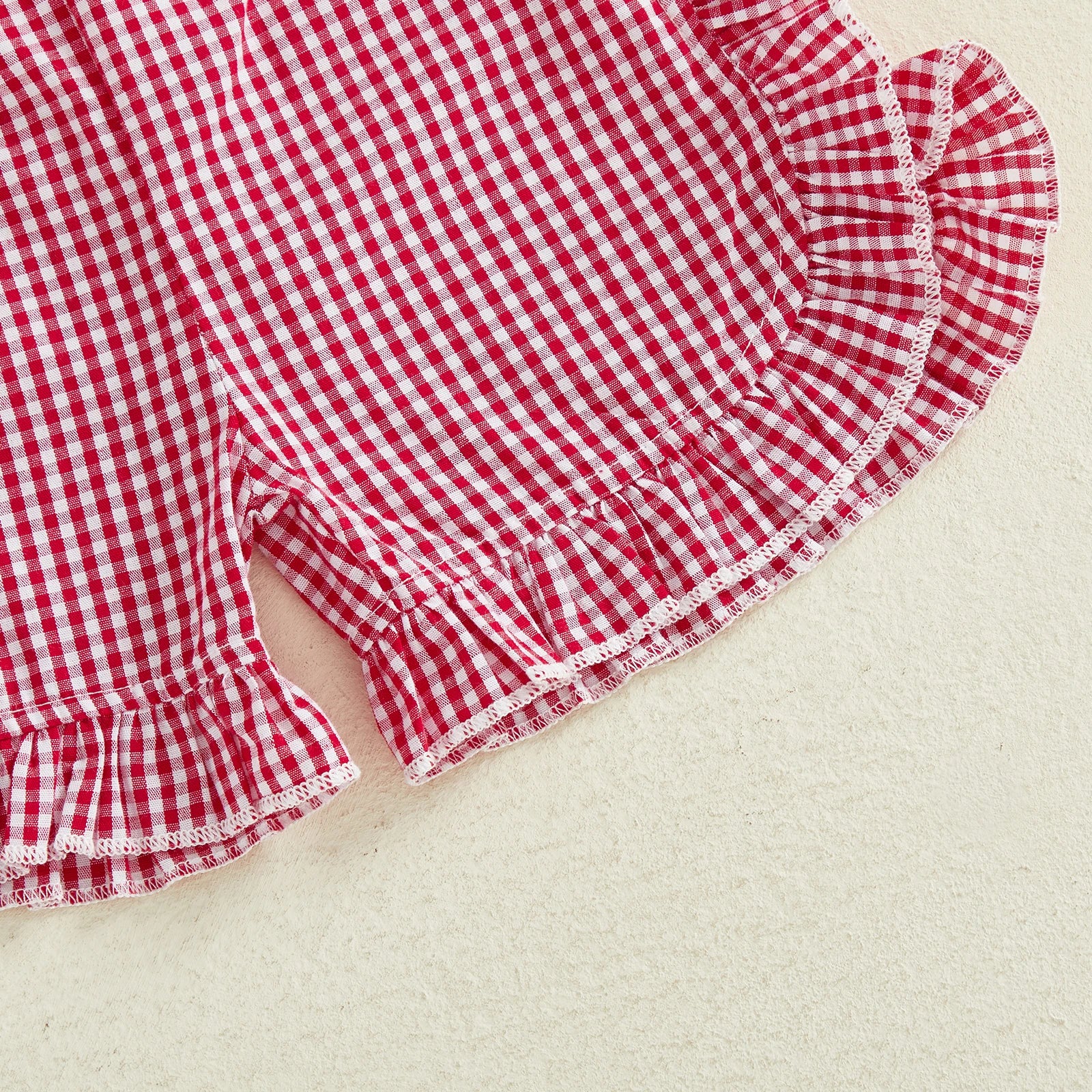 LITTLE HEARTS Checkered Ruffle Shorts Outfit