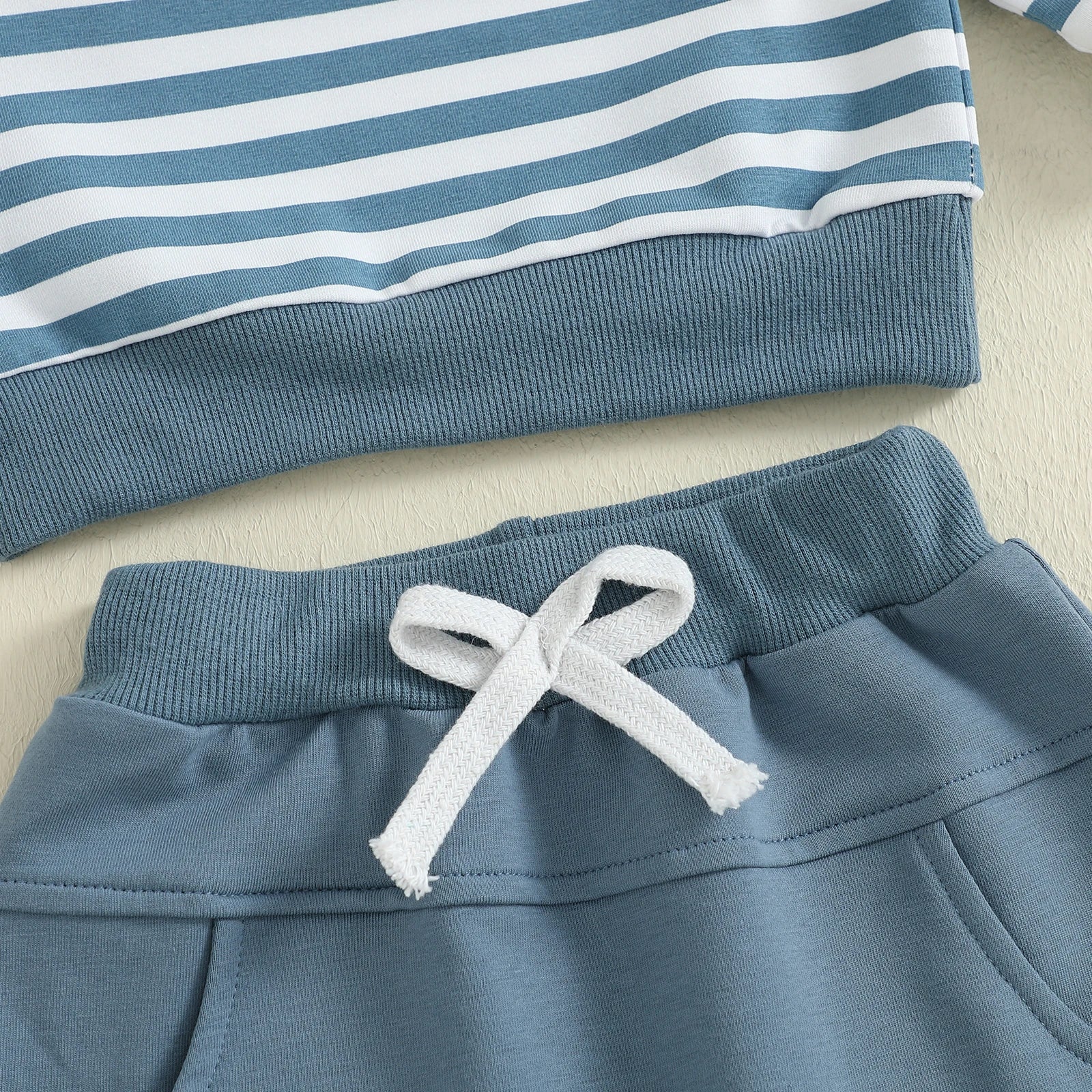 MAMA'S BOY Striped Blue Outfit