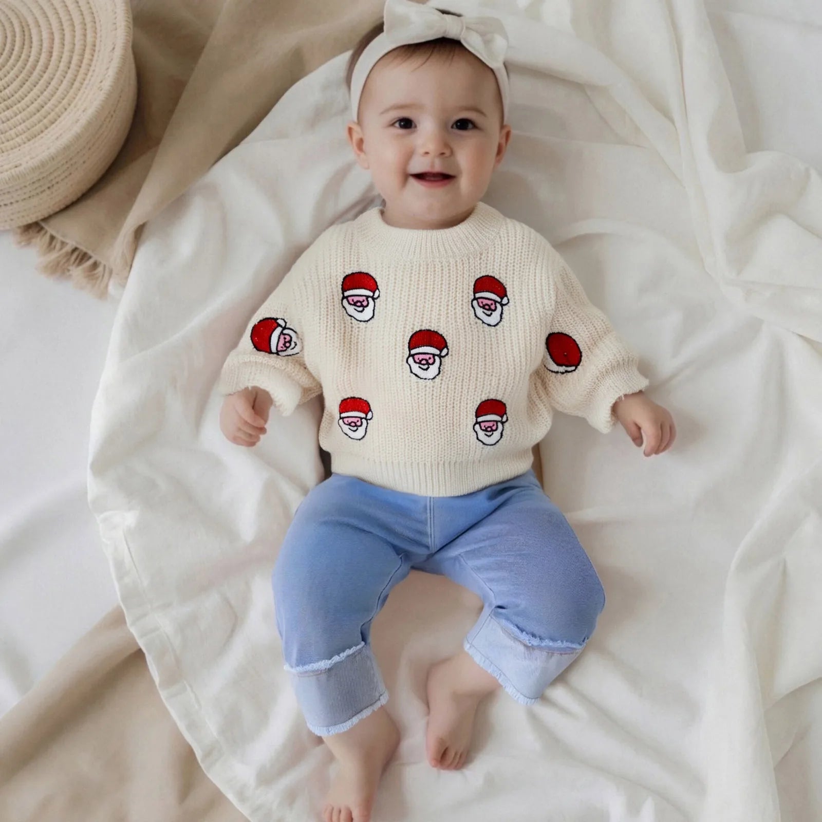 SANTA White Knitted Sweater