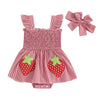 STRAWBERRY Plaid Smocked Romper