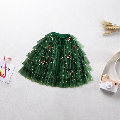 CHRISTMAS TREE Layered Cape
