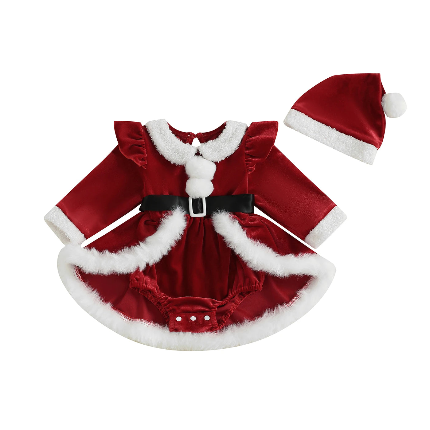 MISS CLAUS Romper Dress with Hat
