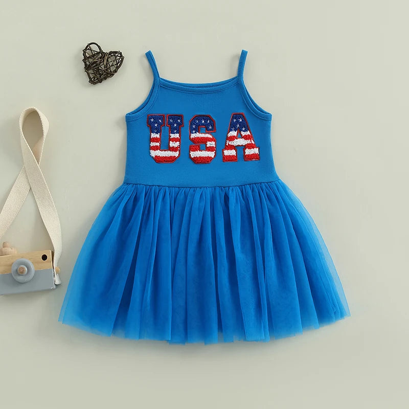 USA Blue Tulle Dress