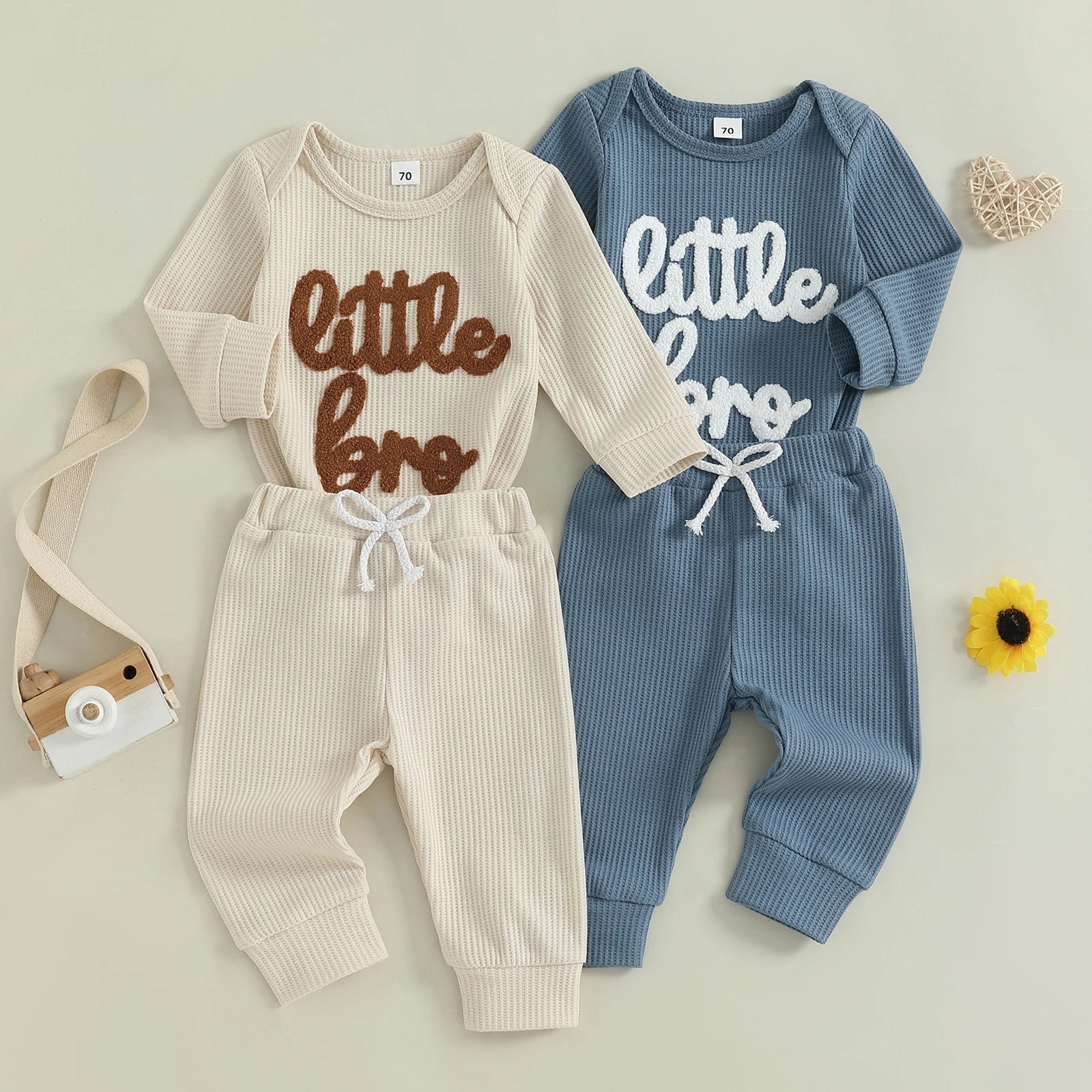 LITTLE BRO Waffle Knit Outfit