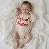 MY FIRST CHRISTMAS Khaki Long-Sleeve Onesie