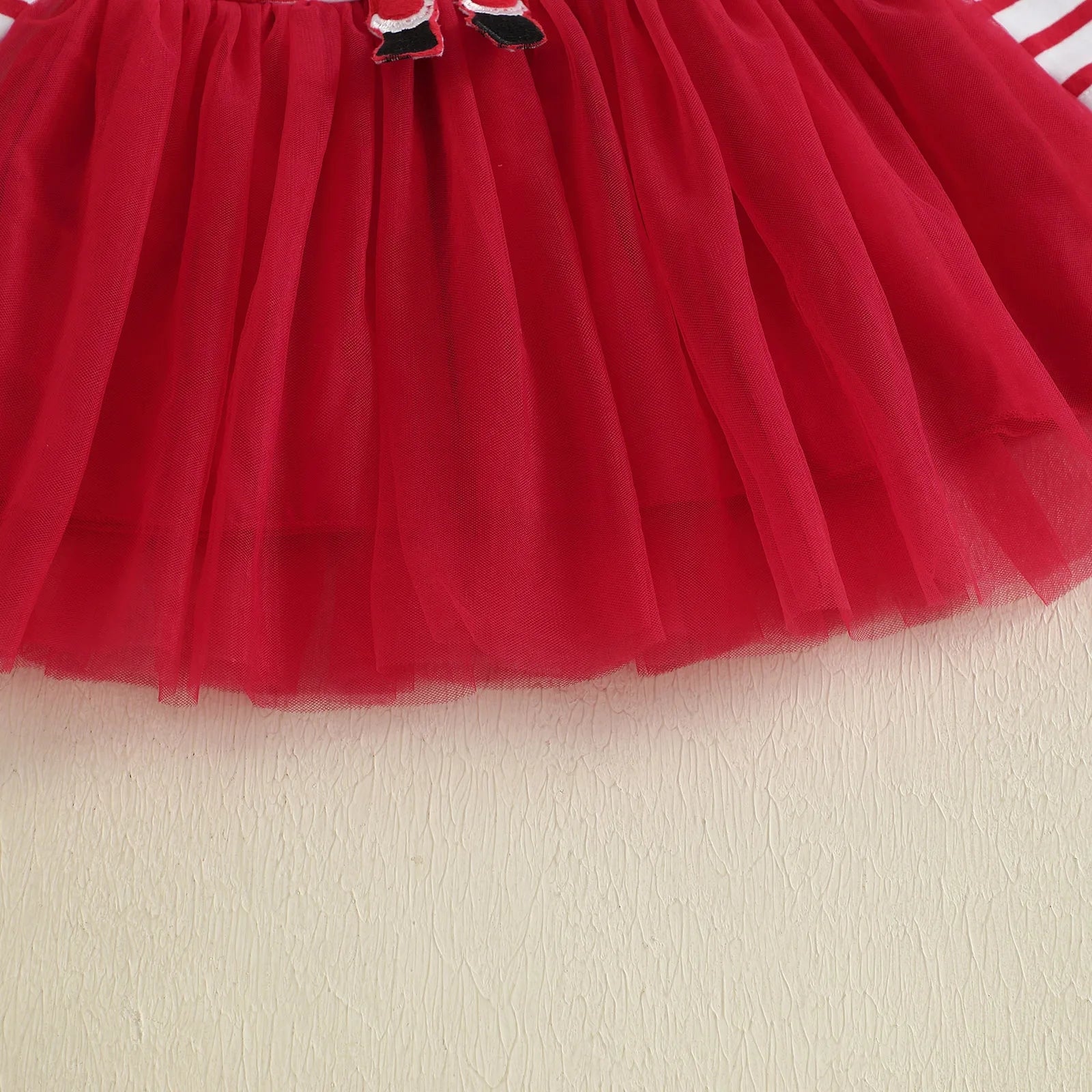 SANTA Striped Red Tulle Dress