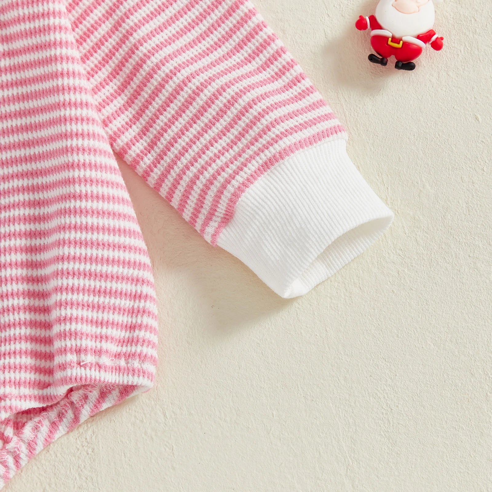 XMAS Striped Long-Sleeve Romper