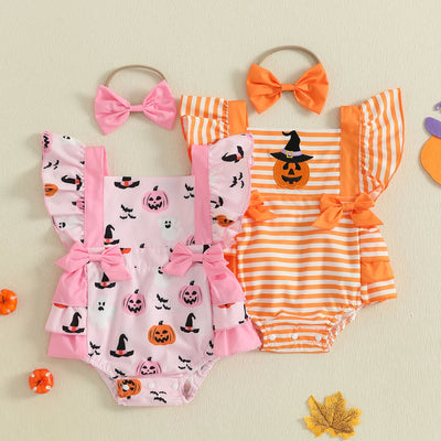 HAPPY LITTLE PUMPKIN Bowtie Romper