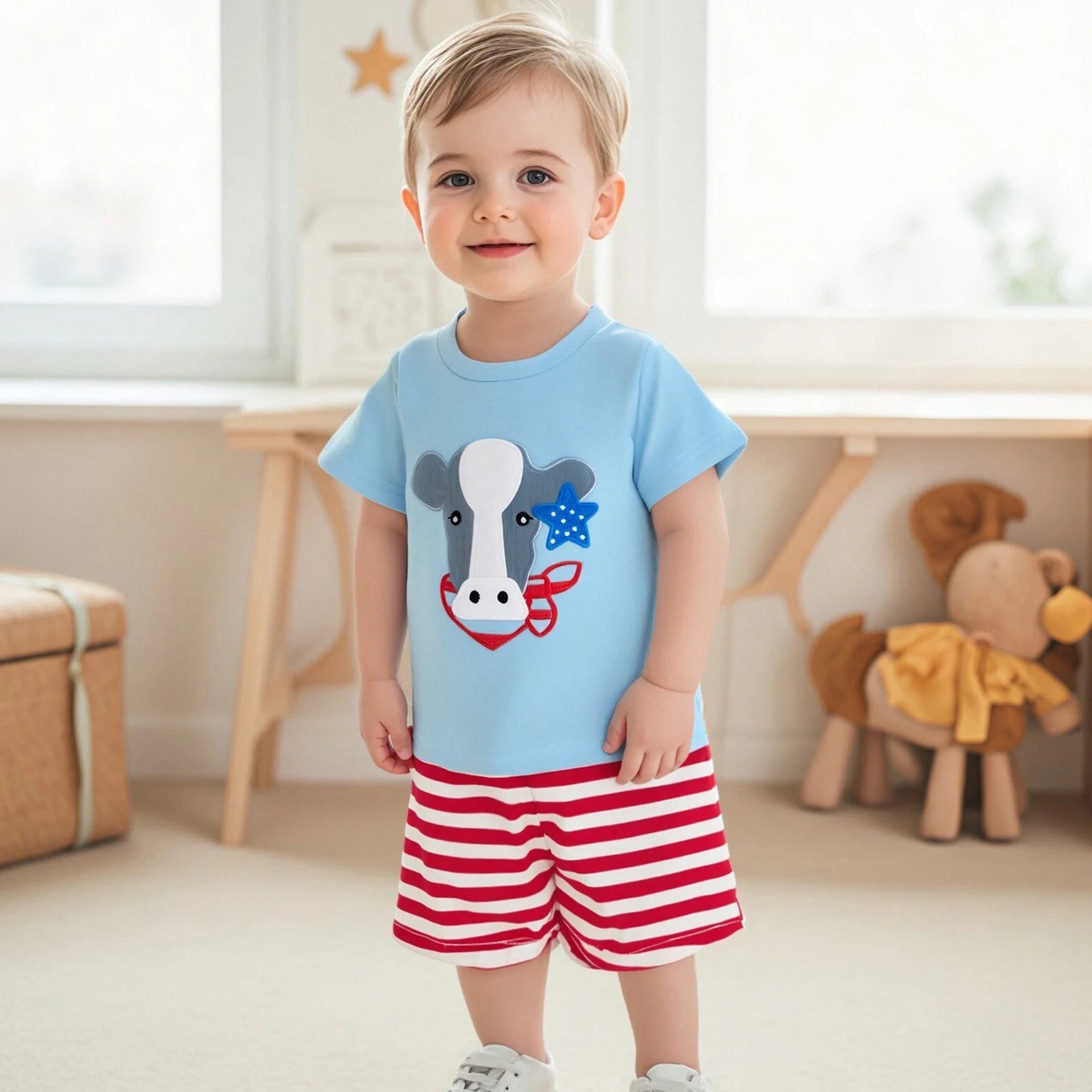 AMERICAN COW Striped Outfit