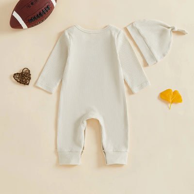 ON SUNDAYS WE WATCH FOOTBALL Waffle Knit Jumpsuit
