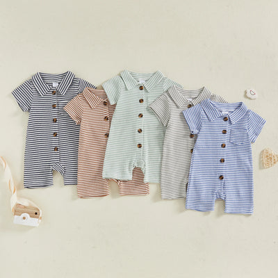 ROBIN Striped Button Romper