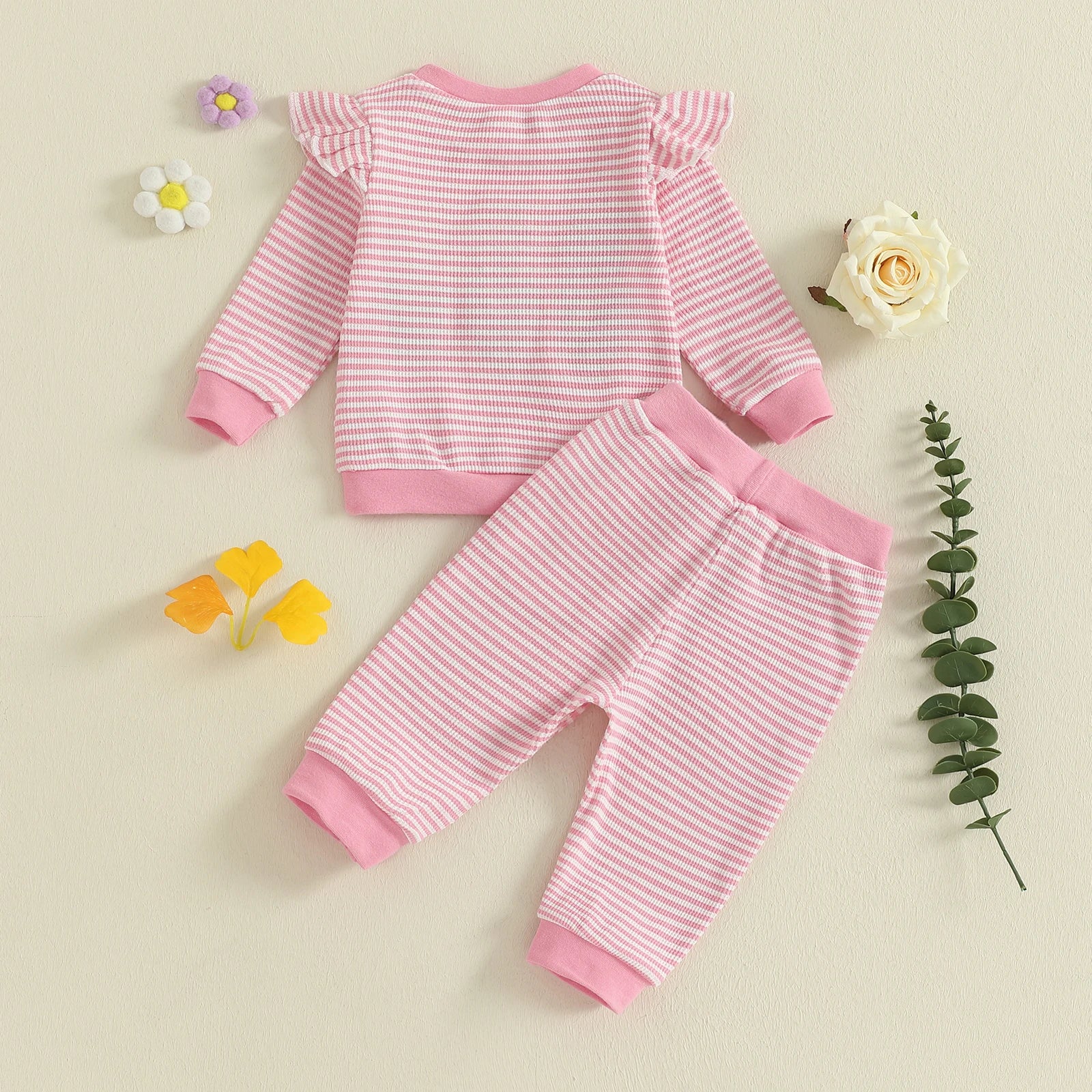 TULIPS Striped Ruffle Outfit