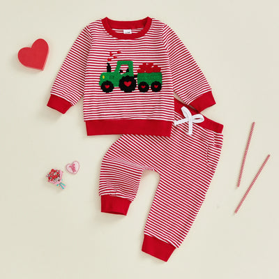 TRACTOR LOVE Striped Outfit