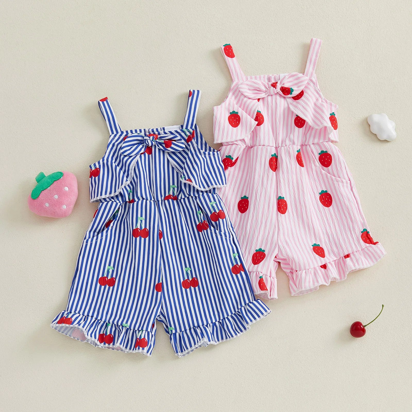 SUMMER FRUIT Bowtie Romper