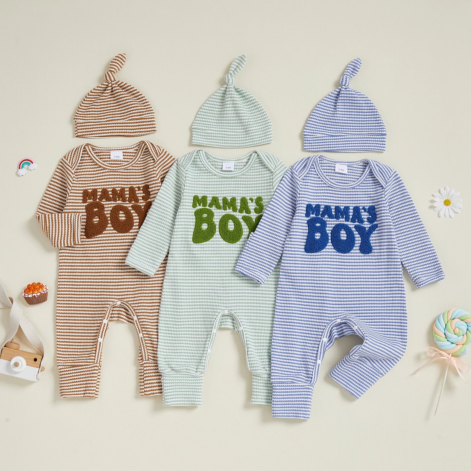 MAMA'S BOY Striped Jumpsuit