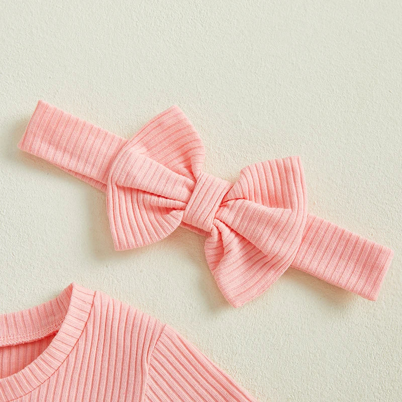 DOLLY Ribbed Romper with Headband