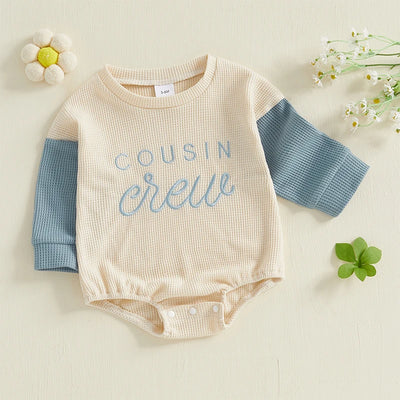 COUSIN CREW Color Block Long-Sleeve Romper